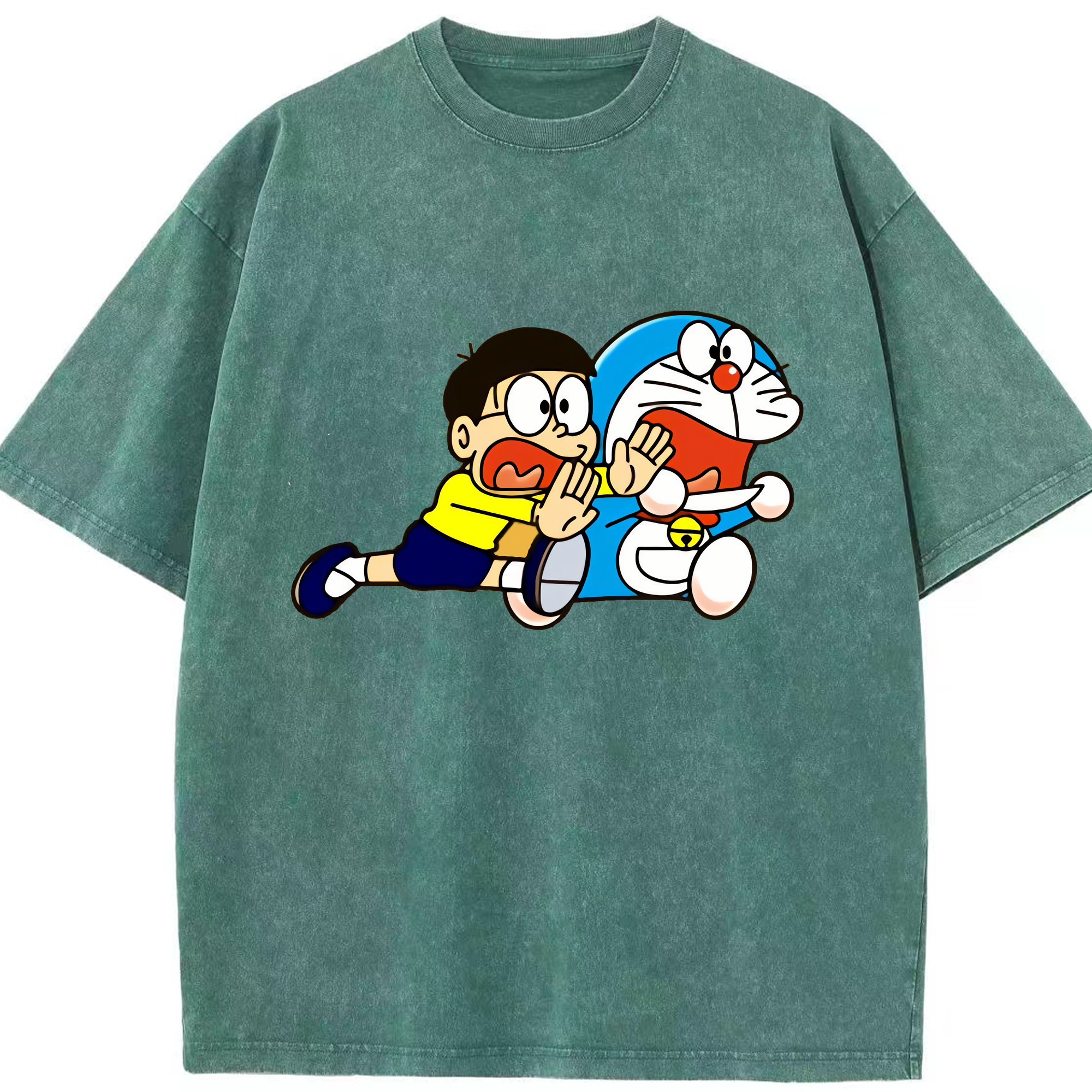 （画像用） ドラえもん Doraemon 綿100% ヴィンテージ風 半袖Tシャツ（フロントプリント）